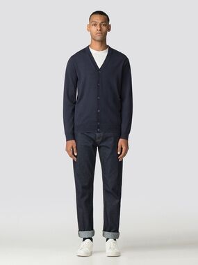 Ben Sherman Dark Navy V-Neck Button Cardigan